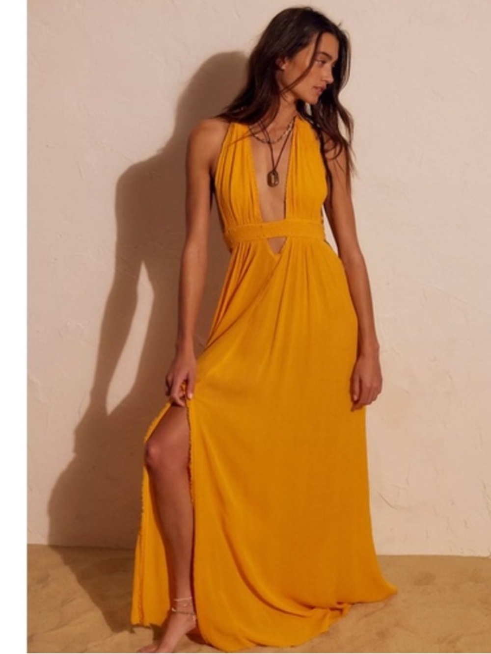 NWT Free People Look Into the Sun Maxi Dress – Mango – XS